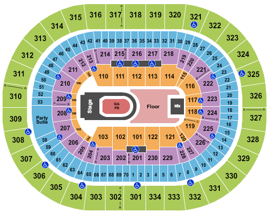 Moda Center Kane Brown Seating Chart